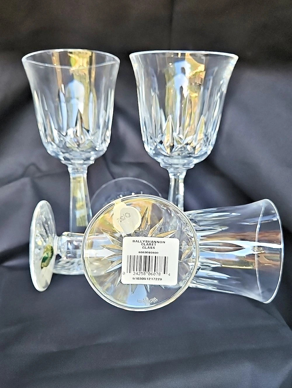 Waterford Ballyshannon Crystal Wine Glasses Set of 4
